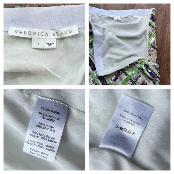 NWOT VERONICA BEARD Brent EMBELLISHED sequin midi skirt mermaid 2 - Picture 14 of 17